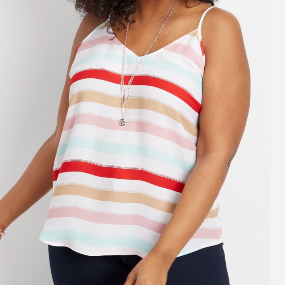 Maurice’s plus size stripe v-neck popover tank